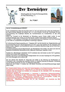 Mitteilungsblatt Torwaechter